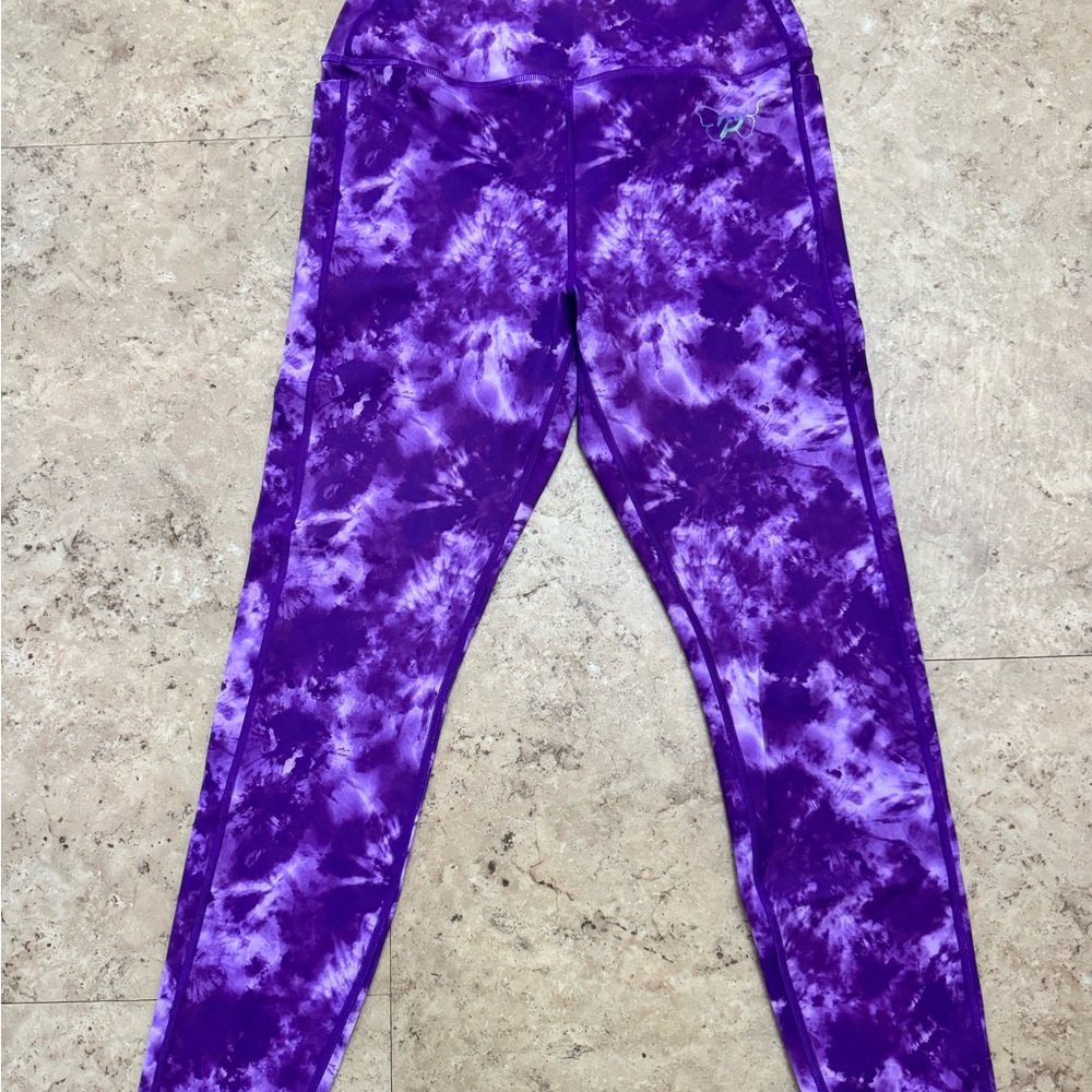 Peloton x Brittany Allen Purple Tie-Dye Leggings